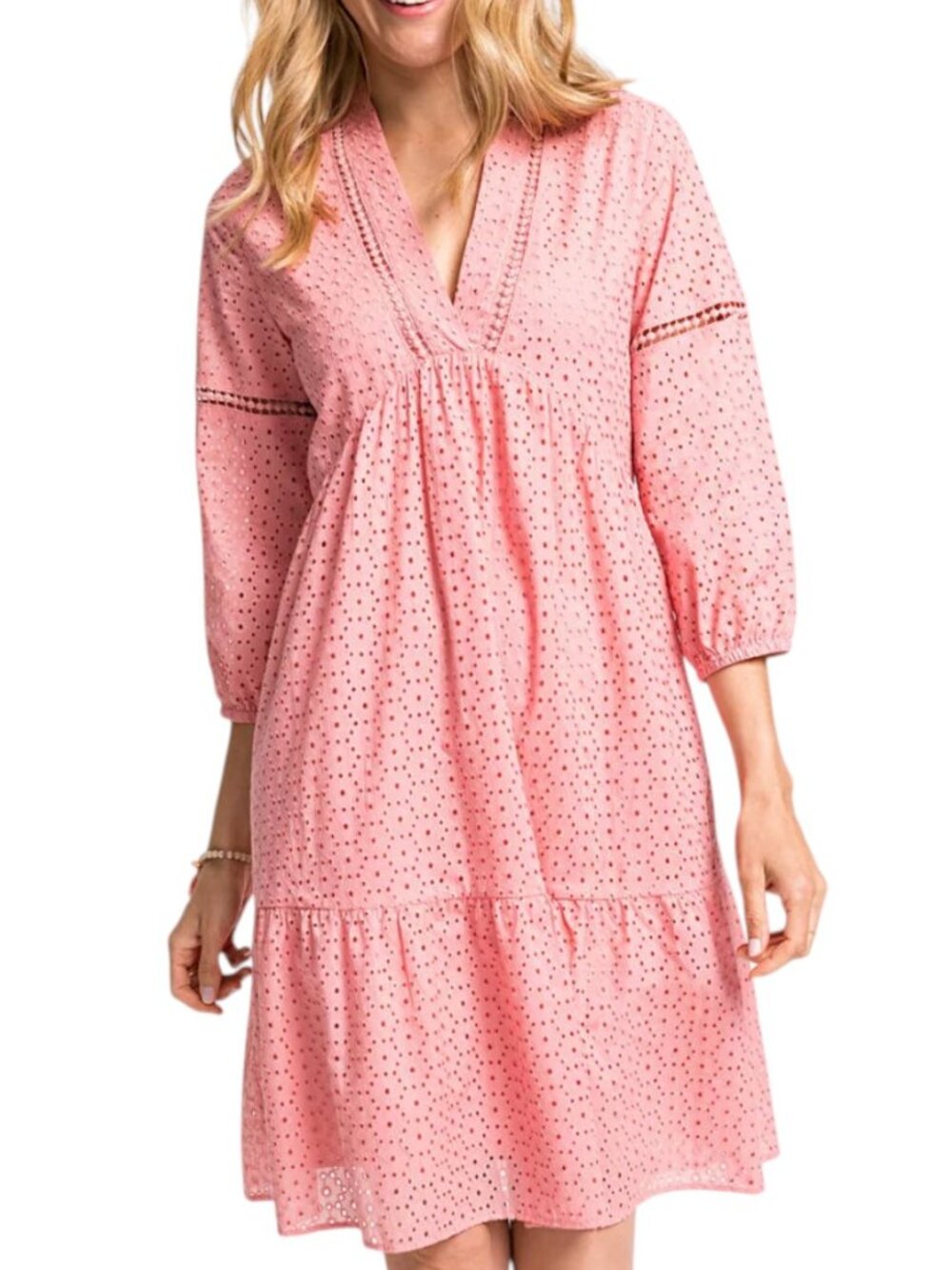 Olsen Peach Anglais Dress | L